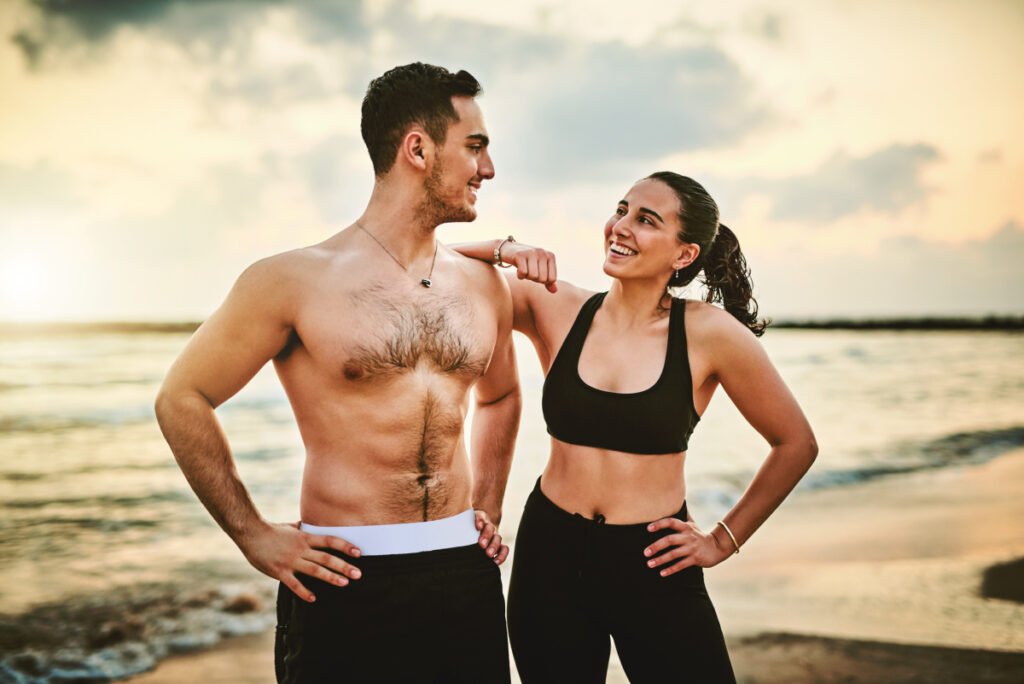 Man and Woman Happy After Running Workout