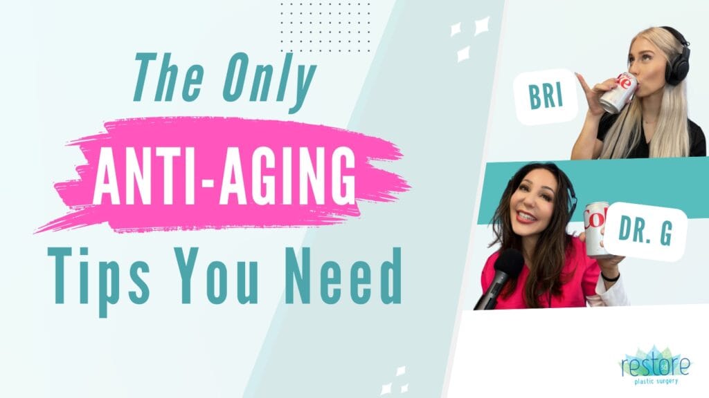 San Diego plastic surgeon Dr. Katerina Gallus and her scrub tech Bri on the episode of their podcast "All the B's" where they chat about preventative aging [The Only Anti-Aging Tips You Need]
